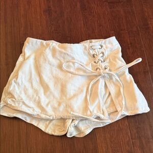 Altar'd State White Lace-Up Shorts